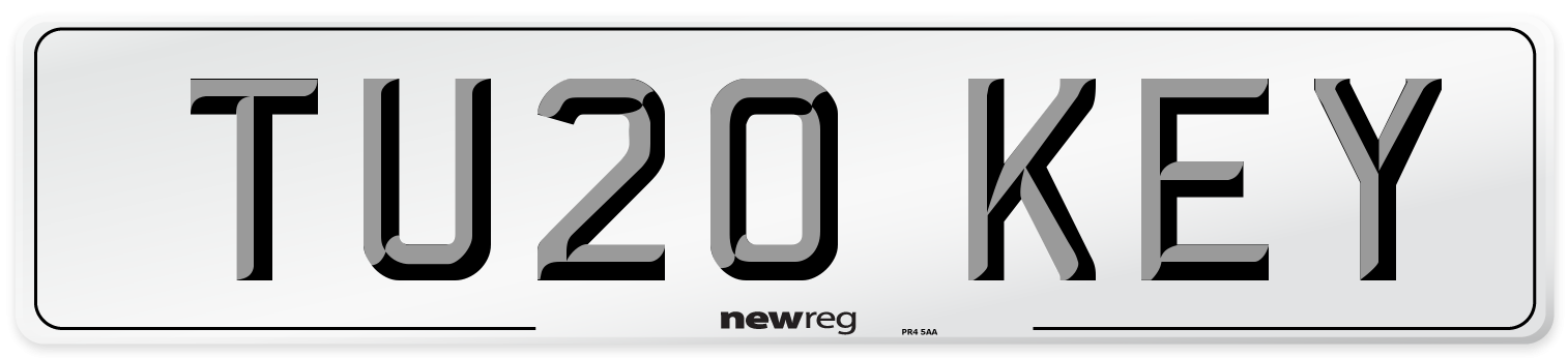 TU20 KEY Number Plate from New Reg